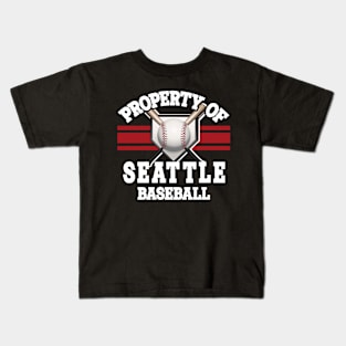 Proud Name Seattle Graphic Property Vintage Baseball Kids T-Shirt